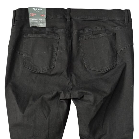 TORRID NWT Bombshell Stretch Skinny Jeans Destructed High Rise Black Size 20XS - Picture 8 of 11